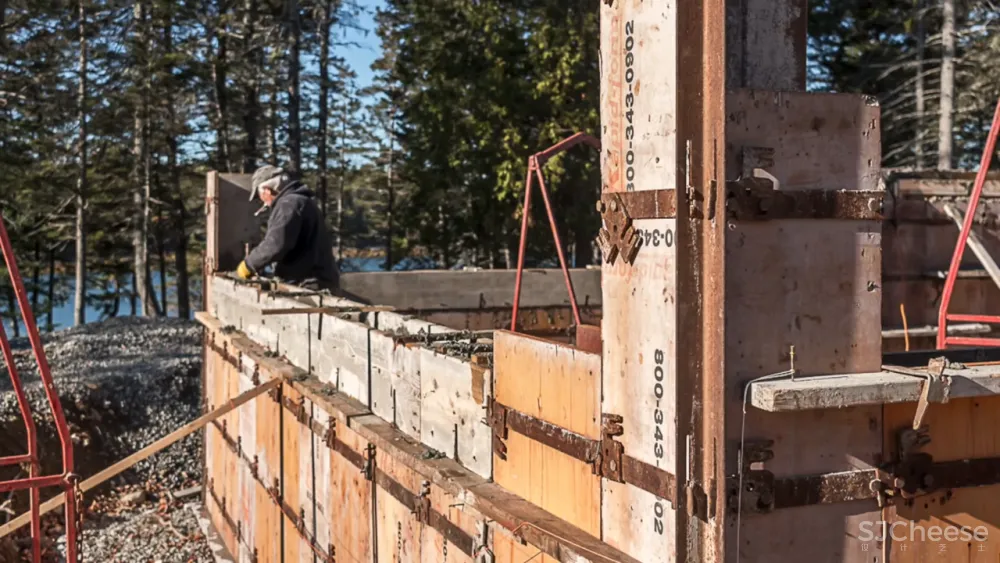 乡下盖房子,用这种木纹混凝土,温暖又高级!