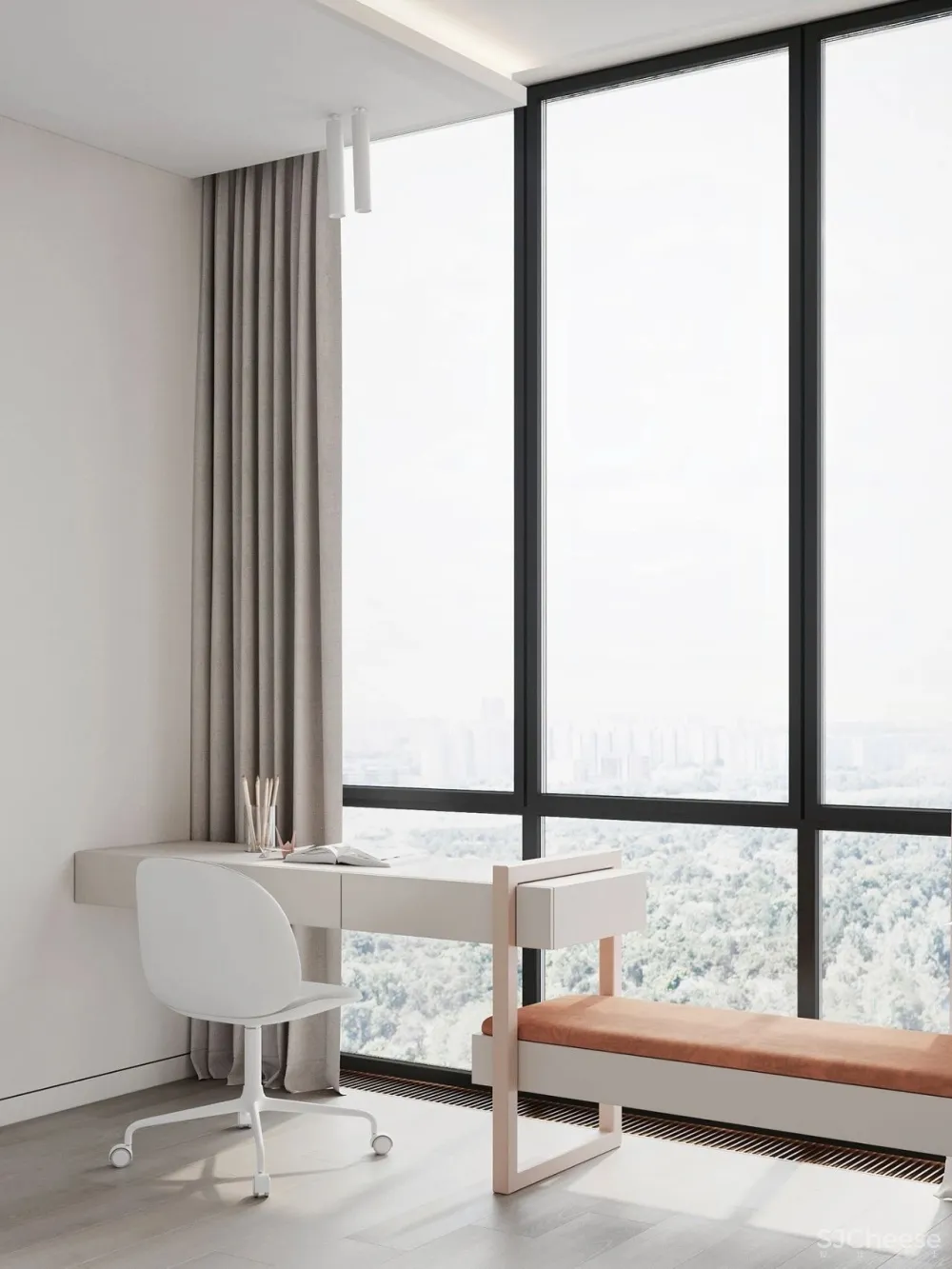 简致素净的四口之家,用材质打造高级感!