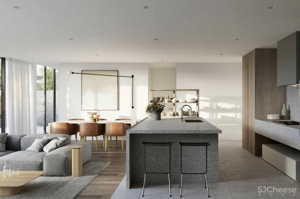 厨房加个中岛，小家也能住出豪宅感