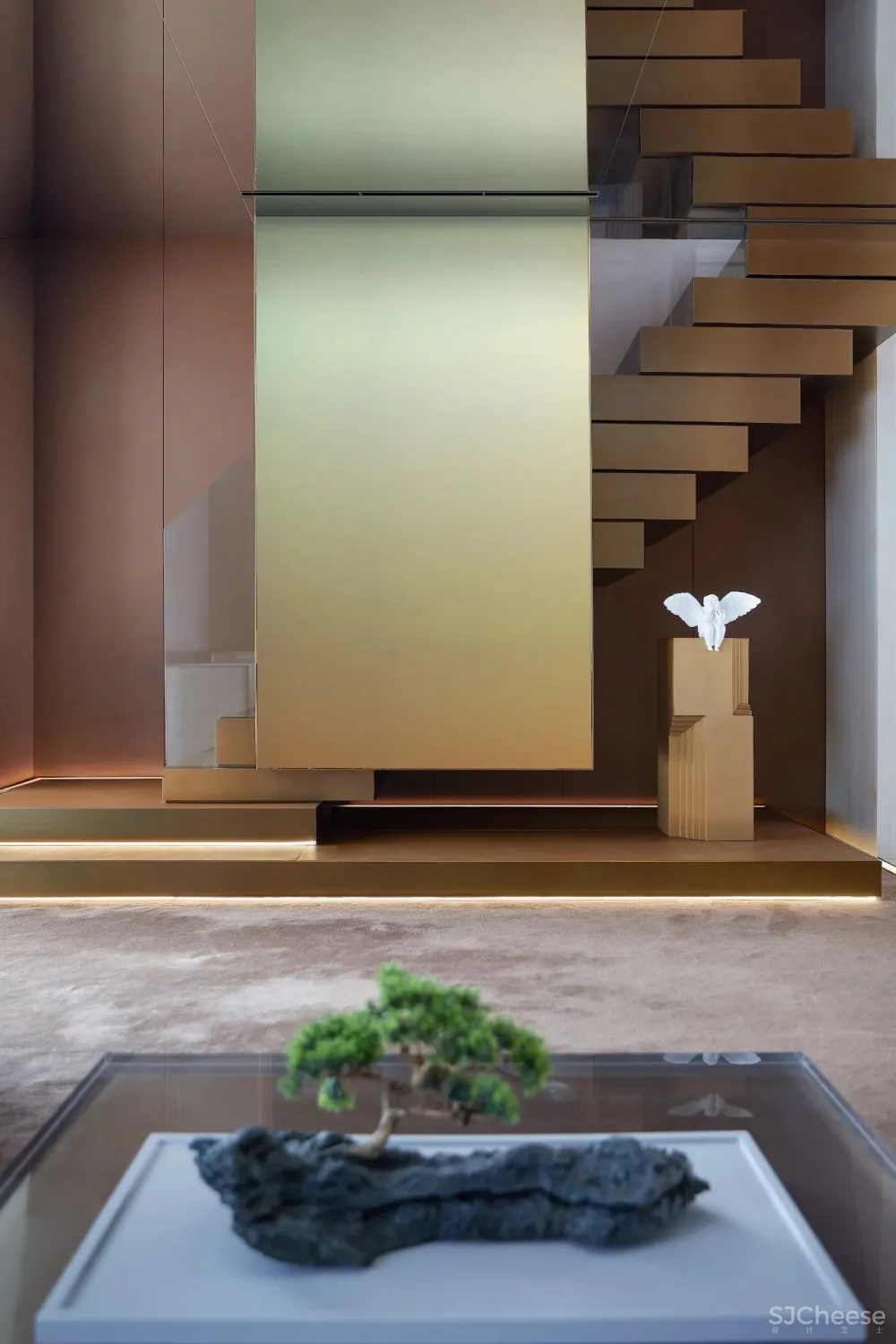 236㎡儒雅复式样板间,褪去形式后的本真,直达心门的素雅风