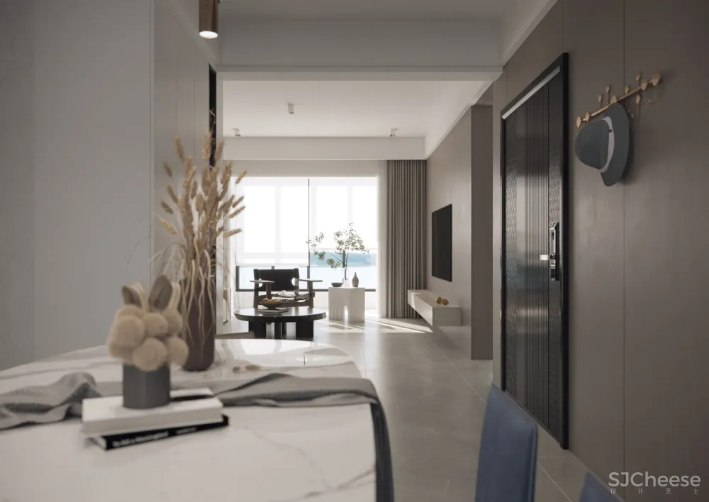 最近流行的奶油色客餐厅