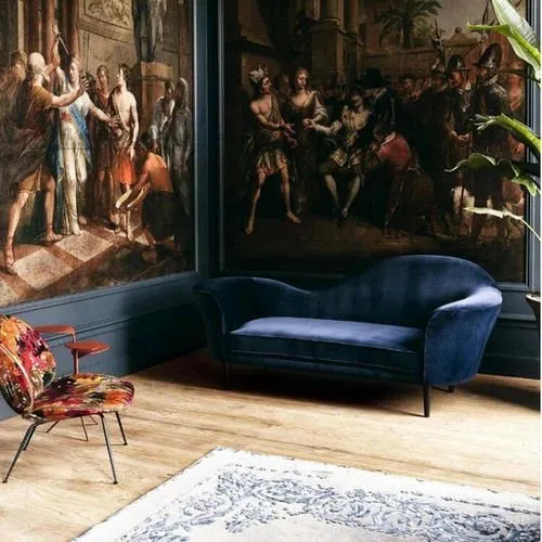 如何把高姿态的天鹅绒运用得优雅又接地气?这个家一定是个完美示范