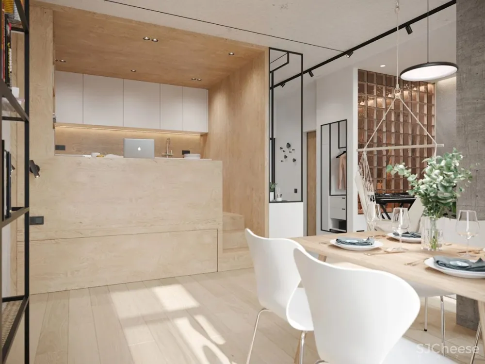 客厅荡秋千,厨房睡榻榻米,这是什么36㎡神仙一人居?!