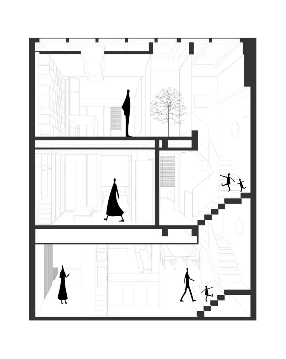 255㎡极简别墅,黑白灰太有格调了!