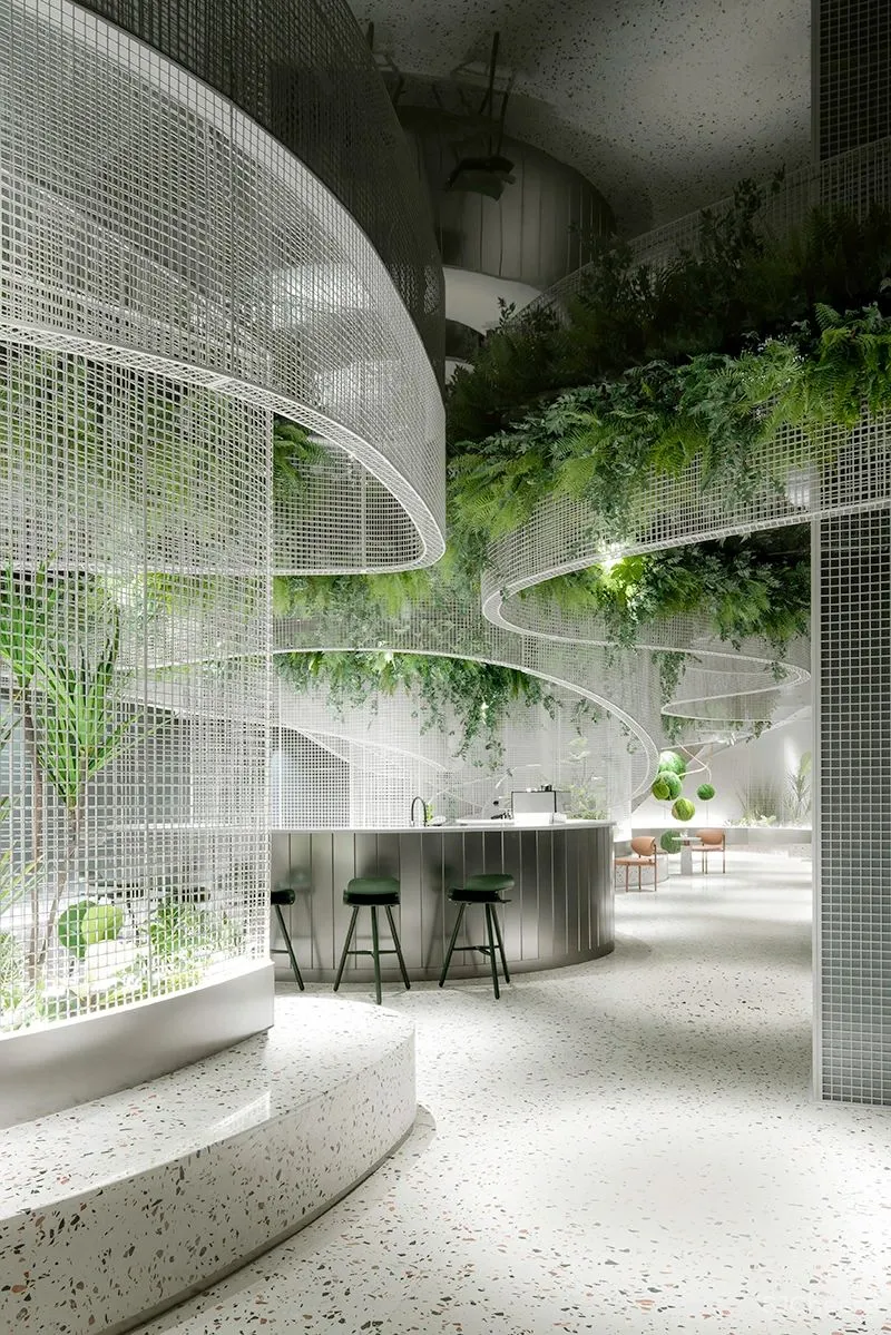 峻佳设计丨水上的白色花园,超现实主义咖啡馆打造城市记忆封面