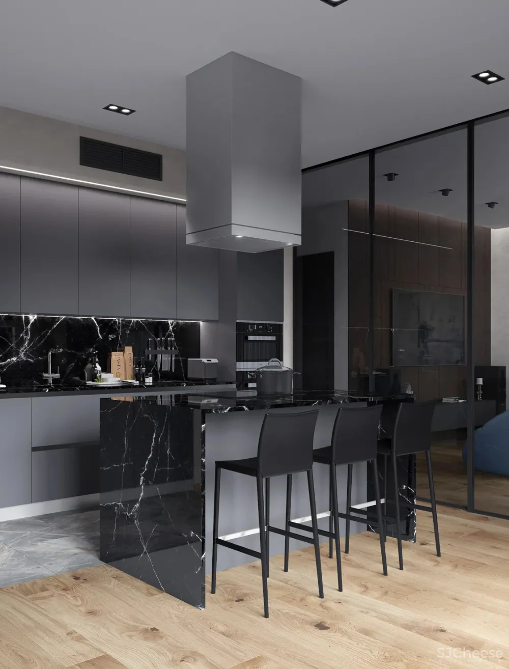 水蓝 浅灰，简约空间的浪漫调性