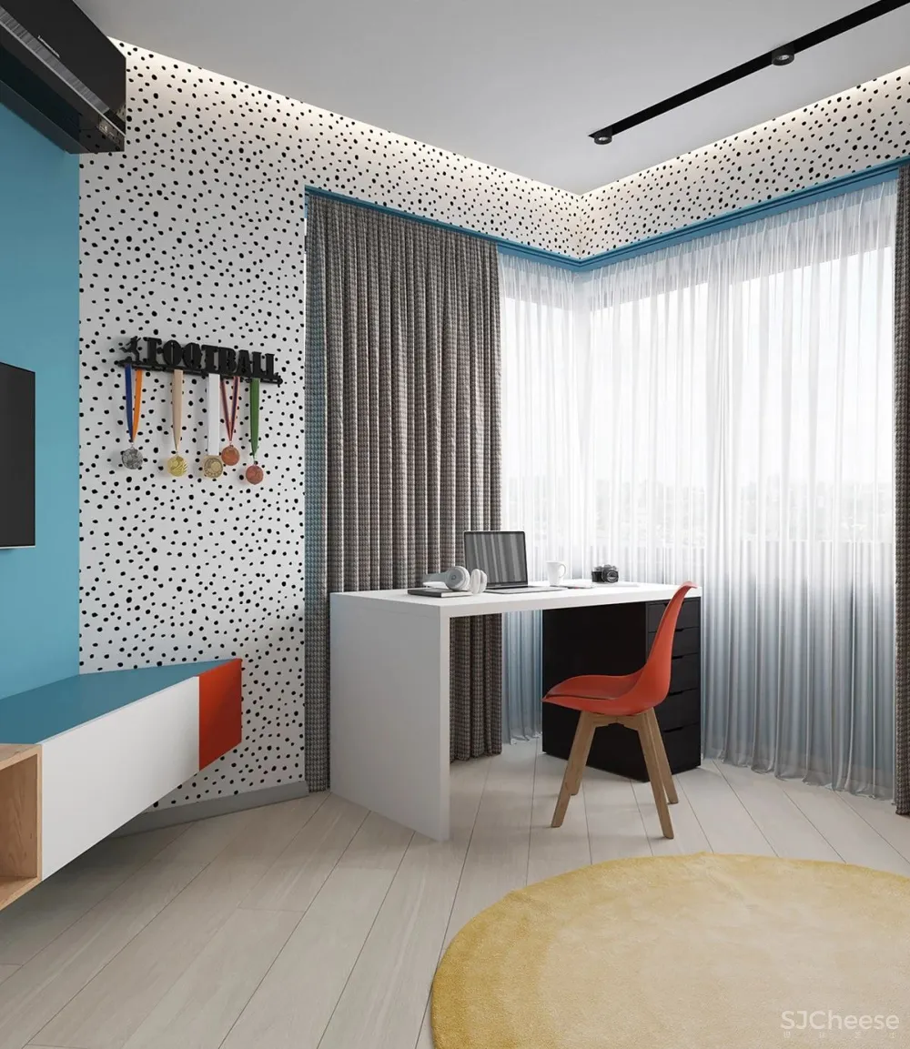 120㎡现代大宅,时尚色彩太惊艳了吧!