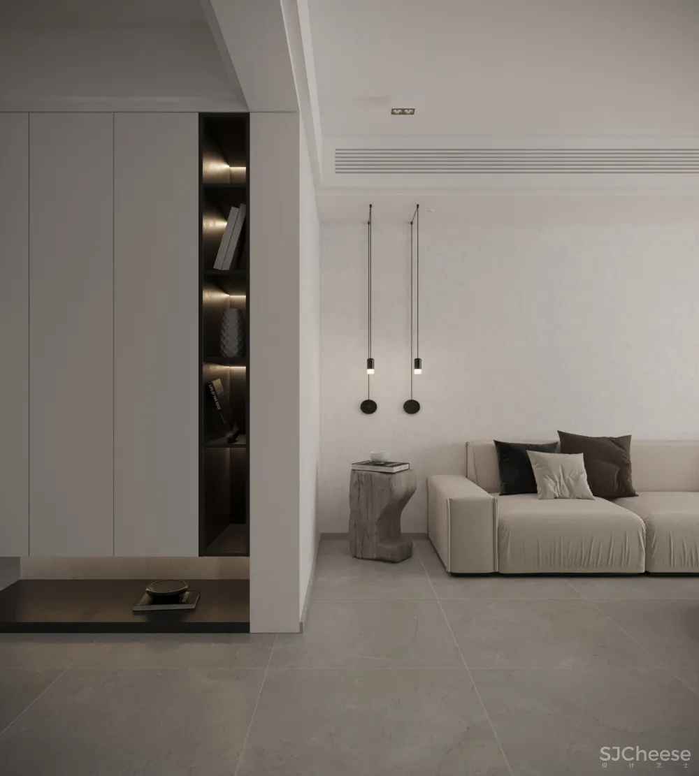 最近流行的奶油色客餐厅