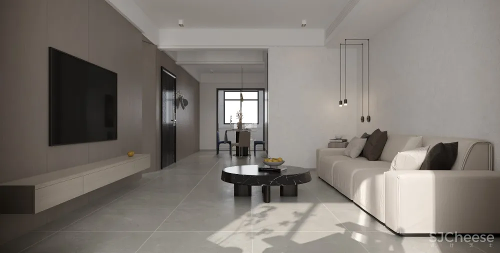 最近流行的奶油色客餐厅