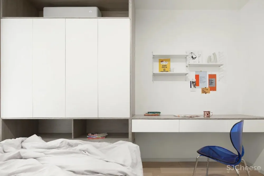 浅麻色 纯白色，简洁舒适的空间美感 清和一舍