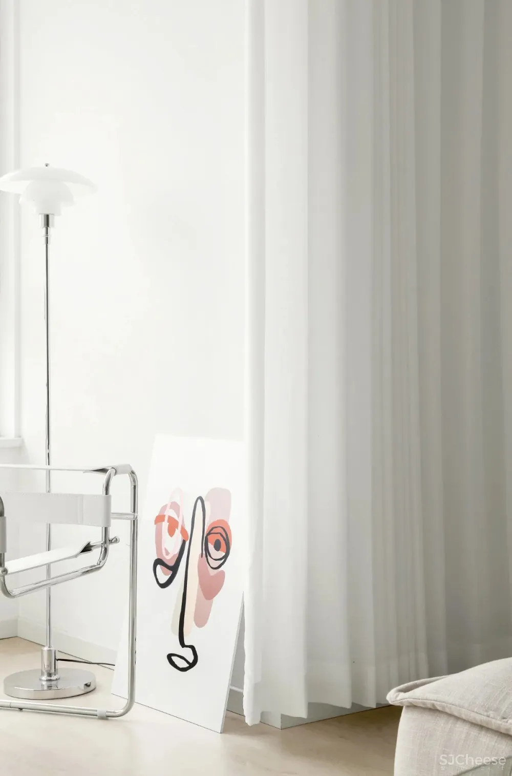 浅麻色 纯白色，简洁舒适的空间美感 清和一舍