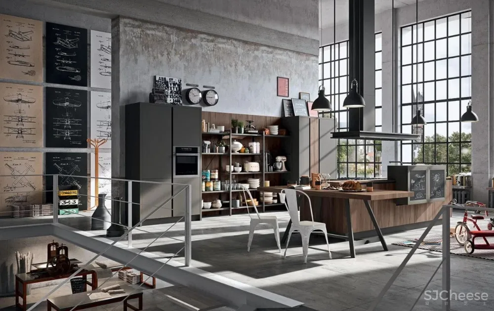 工业风厨房，让你不羁放纵爱烹饪