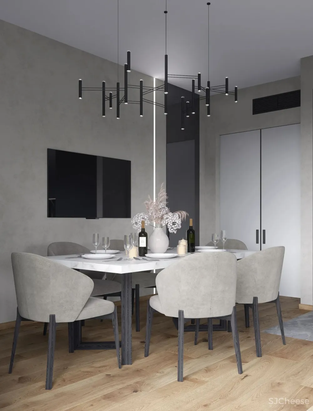 水蓝 浅灰，简约空间的浪漫调性