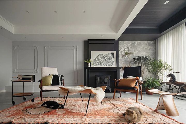 217㎡简约大平层,养7只猫的艺术美宅,太羡慕了!