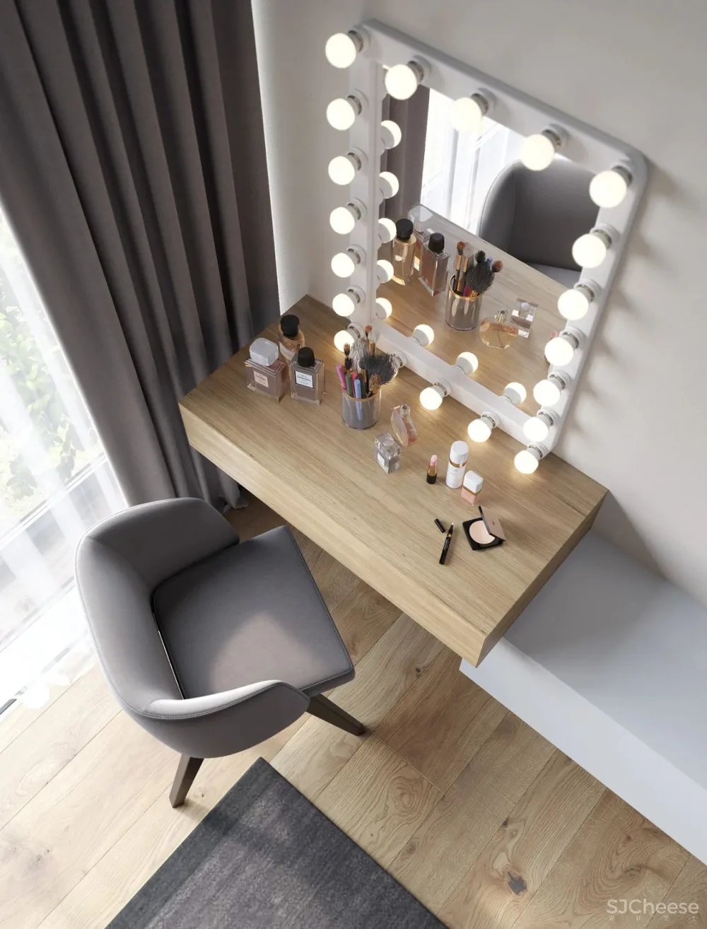 水蓝 浅灰，简约空间的浪漫调性