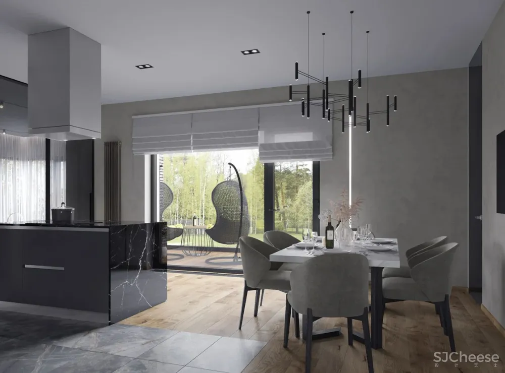 水蓝 浅灰，简约空间的浪漫调性