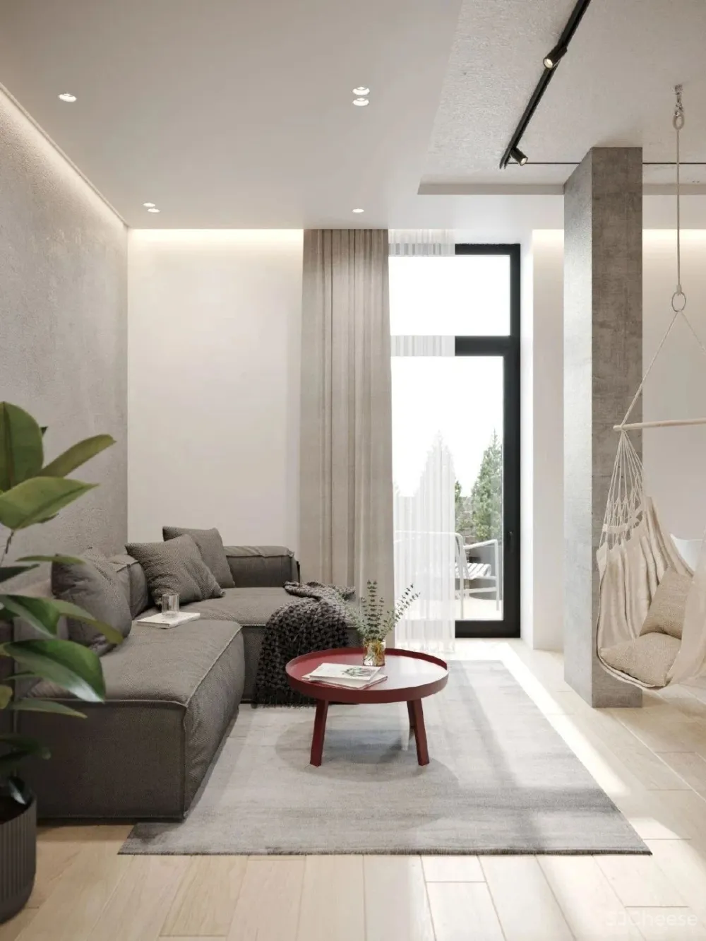 客厅荡秋千,厨房睡榻榻米,这是什么36㎡神仙一人居?!