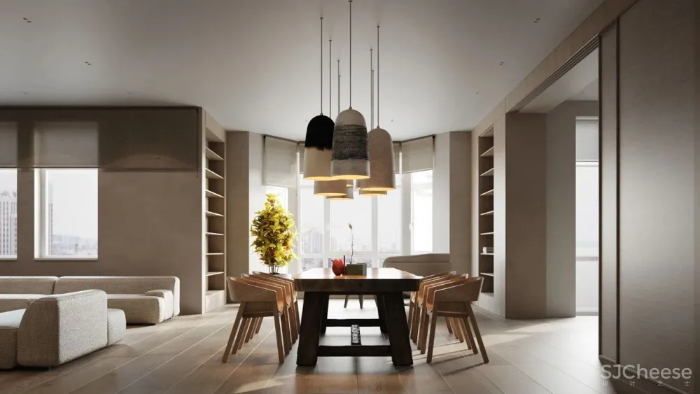 简约原木风住宅,用布艺、石材搭配出高级感!