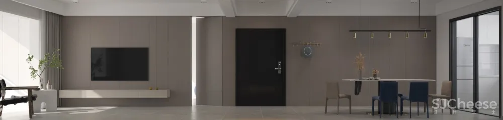 最近流行的奶油色客餐厅