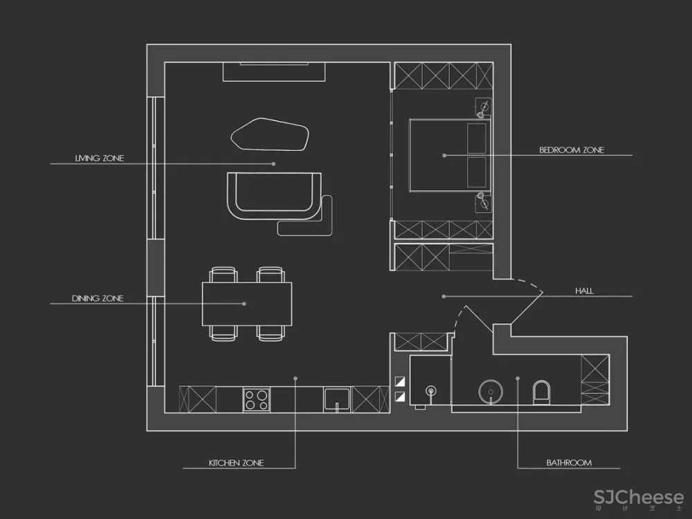 58㎡时尚美宅,色彩的魔力!