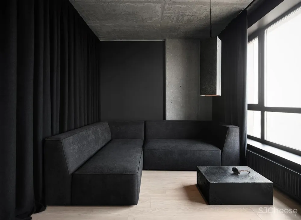 43㎡黑色小户型住宅,网友:这才叫一个人的豪宅!