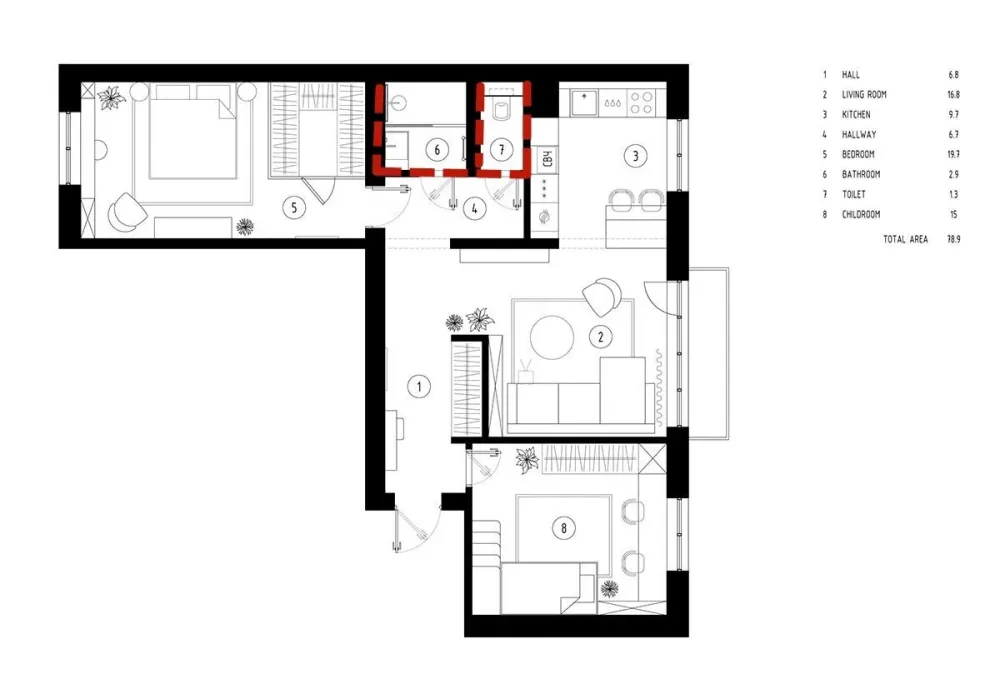 79平米，一家四口同住，这里被设计师形容为“专属于秋天的空间”