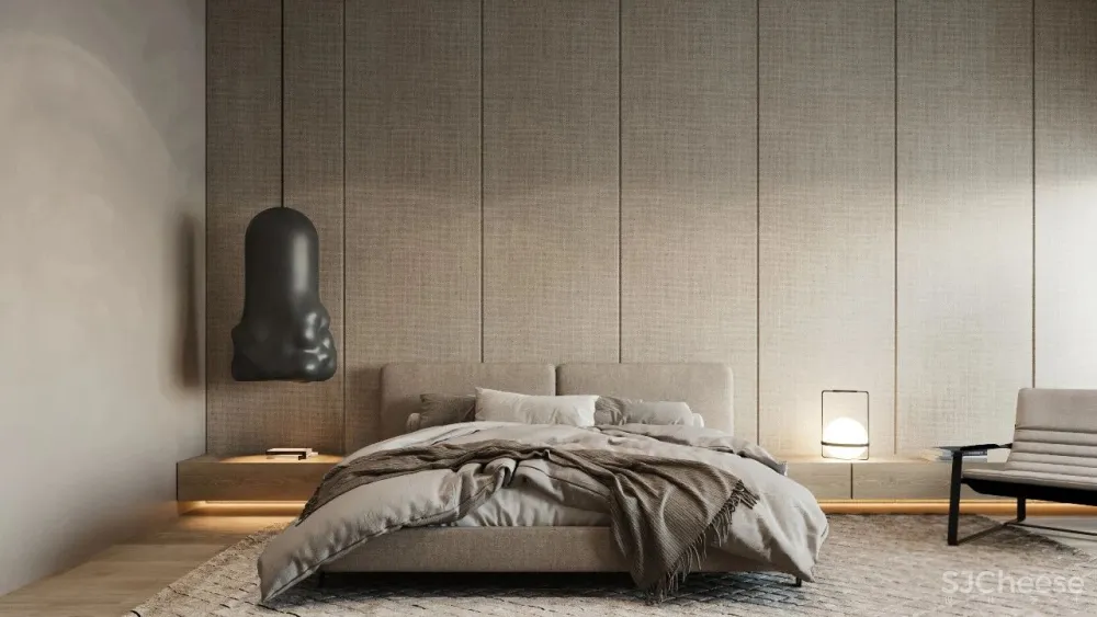 简约原木风住宅,用布艺、石材搭配出高级感!