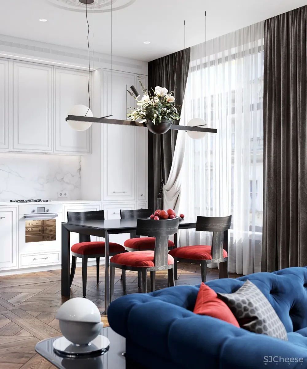 58㎡时尚美宅,色彩的魔力!