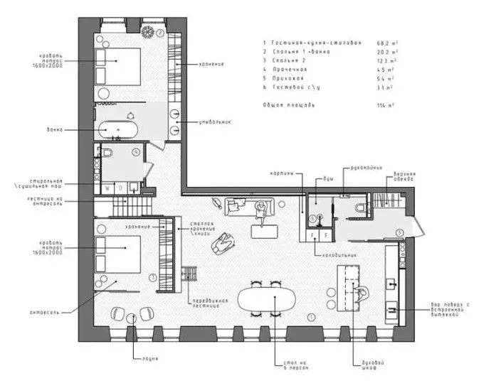 114㎡ 老房翻新,起居室加个“盒子”瞬间多出两间房