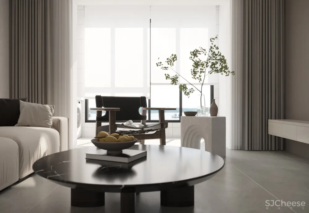 最近流行的奶油色客餐厅