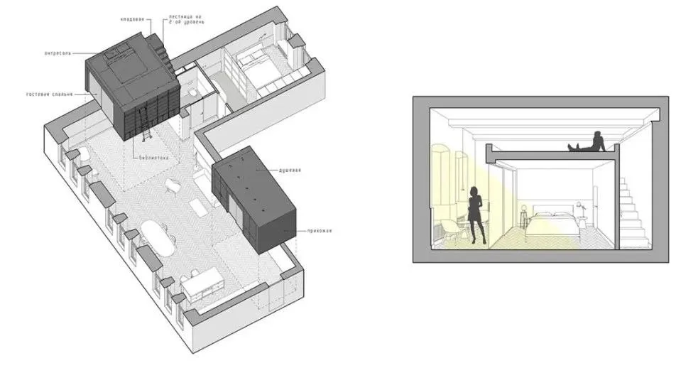 114㎡ 老房翻新,起居室加个“盒子”瞬间多出两间房