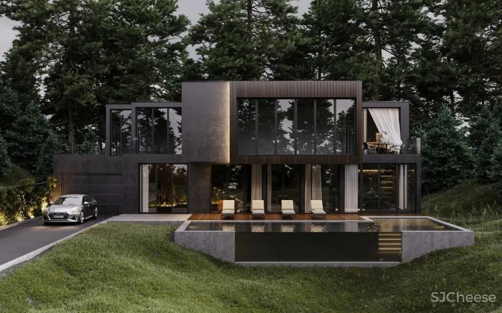 黑色别墅,迷人的高级气质!