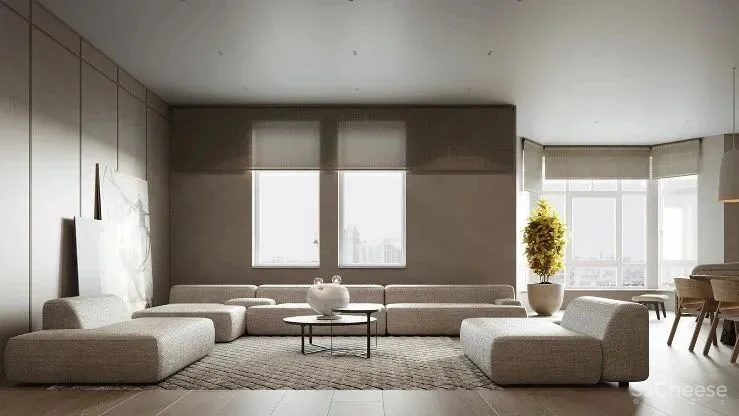 简约原木风住宅,用布艺、石材搭配出高级感!