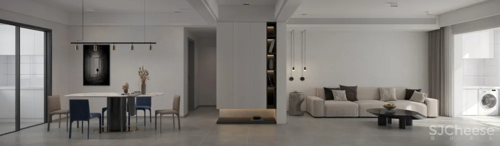 最近流行的奶油色客餐厅