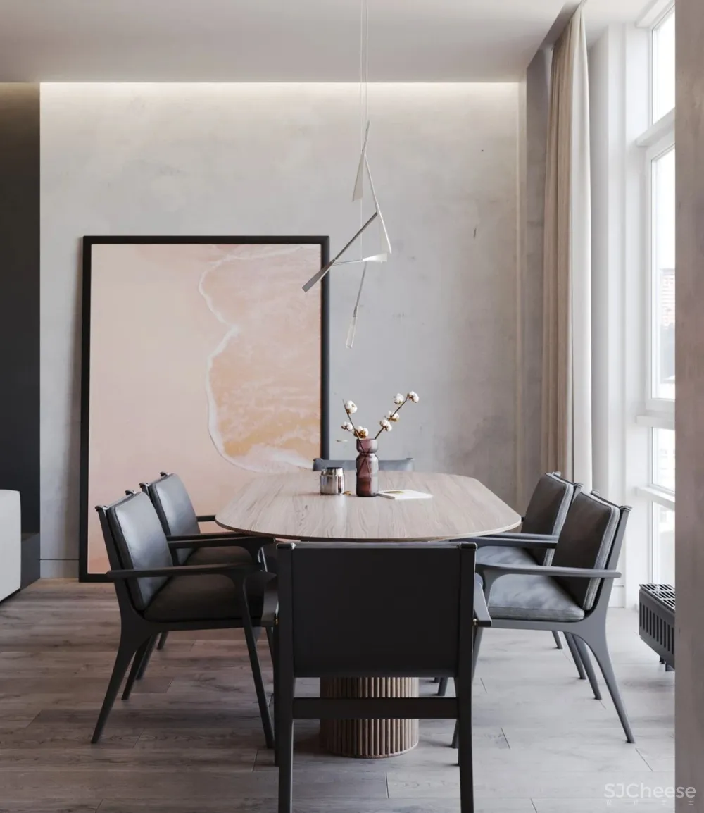 145㎡现代三居室，灰 粉，甜美高冷风！