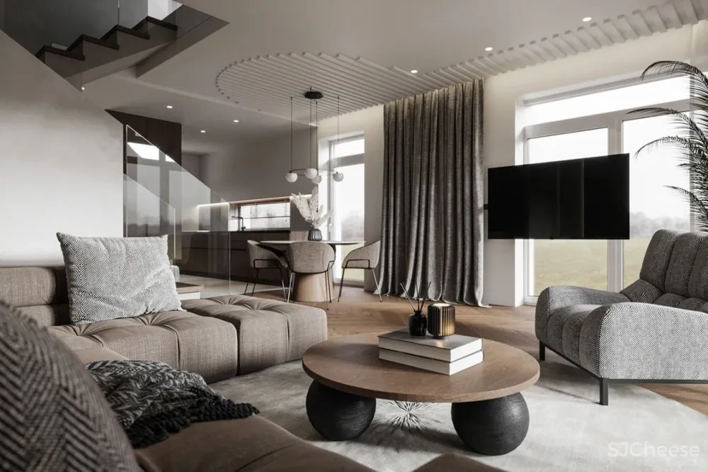 110㎡ 原木风复式, 灯光这样设计更有质感!