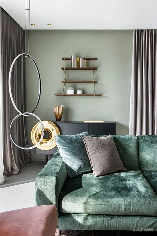 如何把高姿态的天鹅绒运用得优雅又接地气?这个家一定是个完美示范