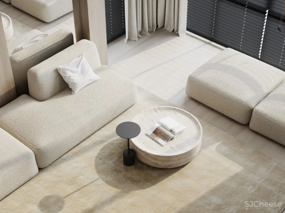 简致素净的四口之家,用材质打造高级感!