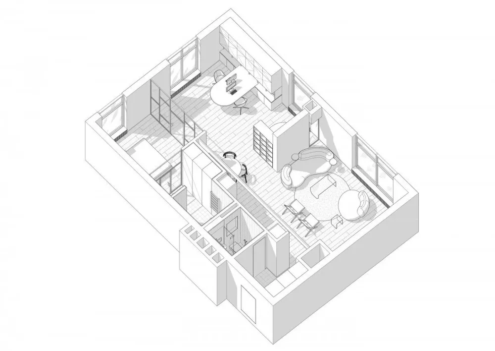 两室改一室,厨房会隐身,年轻人的家就是这么任性!