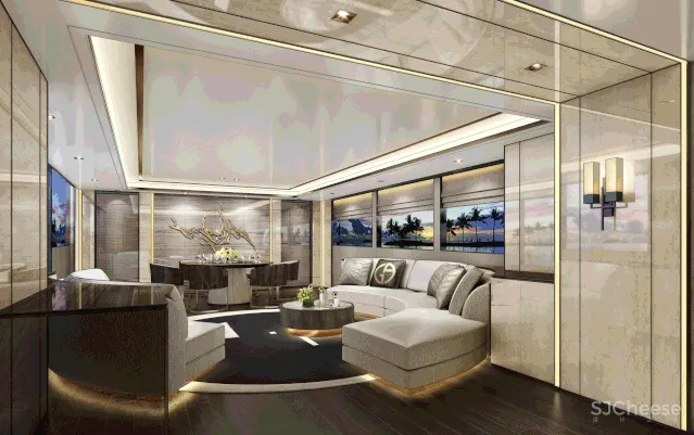 梁志天新作 海上别墅:游艇Sanlorenzo SX88室内设计