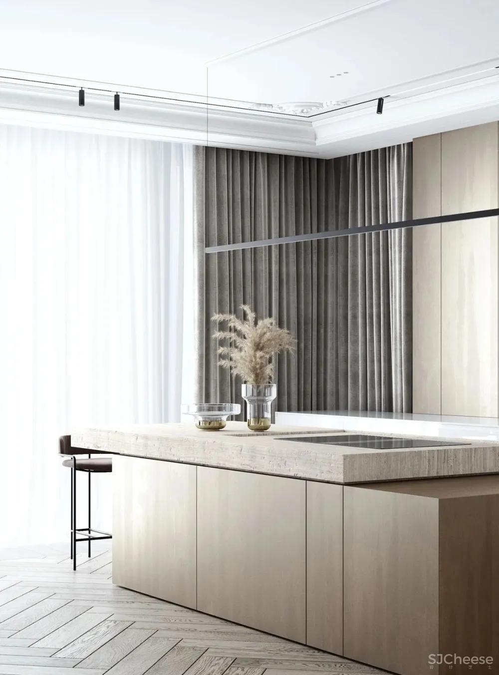 厨房加个中岛，小家也能住出豪宅感