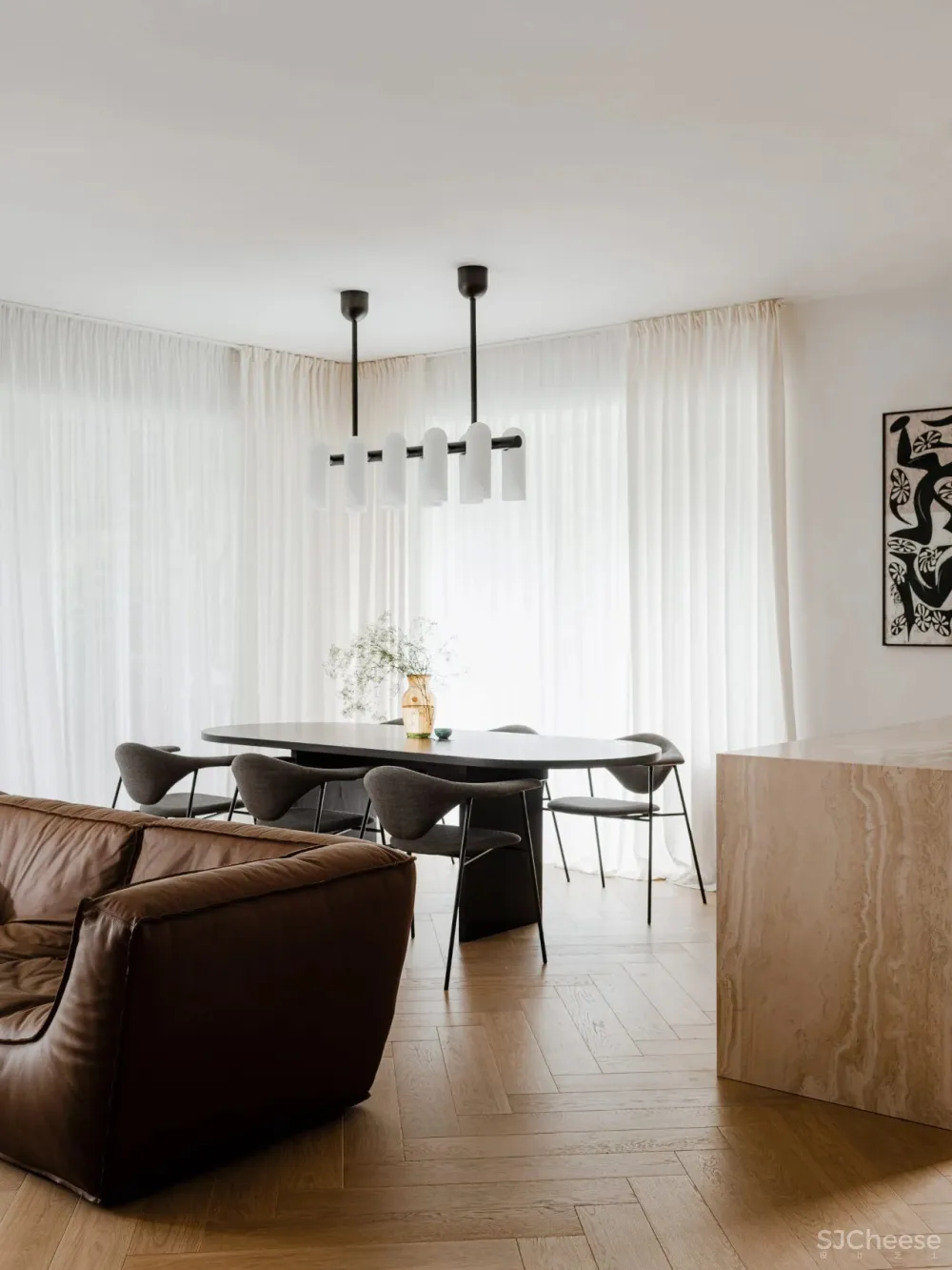 90㎡ 做三房, 客厅全开放,设计都在细节里