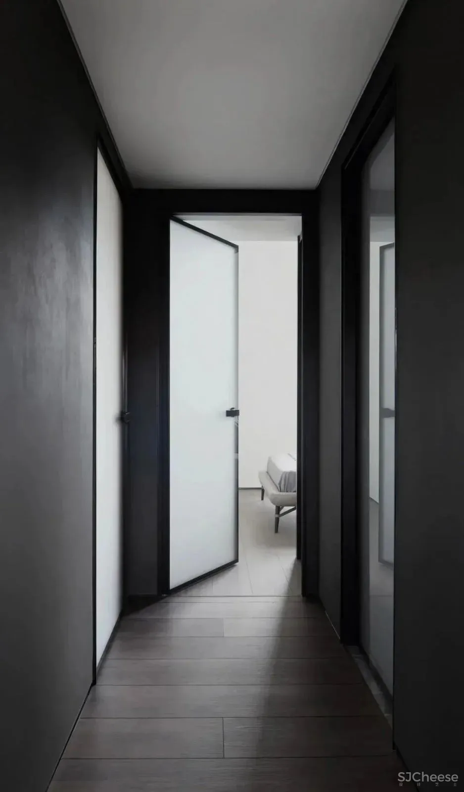 240㎡复式低干预痕迹的设计,在黑白色调中体现高级感 匠人筑语空间设计工作室