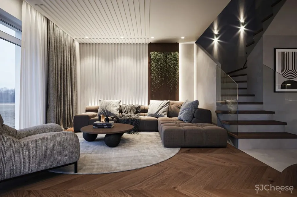 110㎡ 原木风复式, 灯光这样设计更有质感!