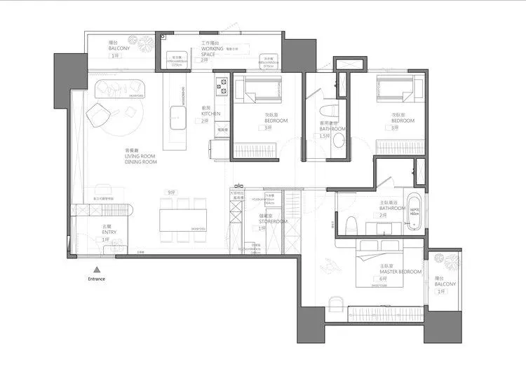 要照顾孩子还要做家务,必须要这样的开放式空间!