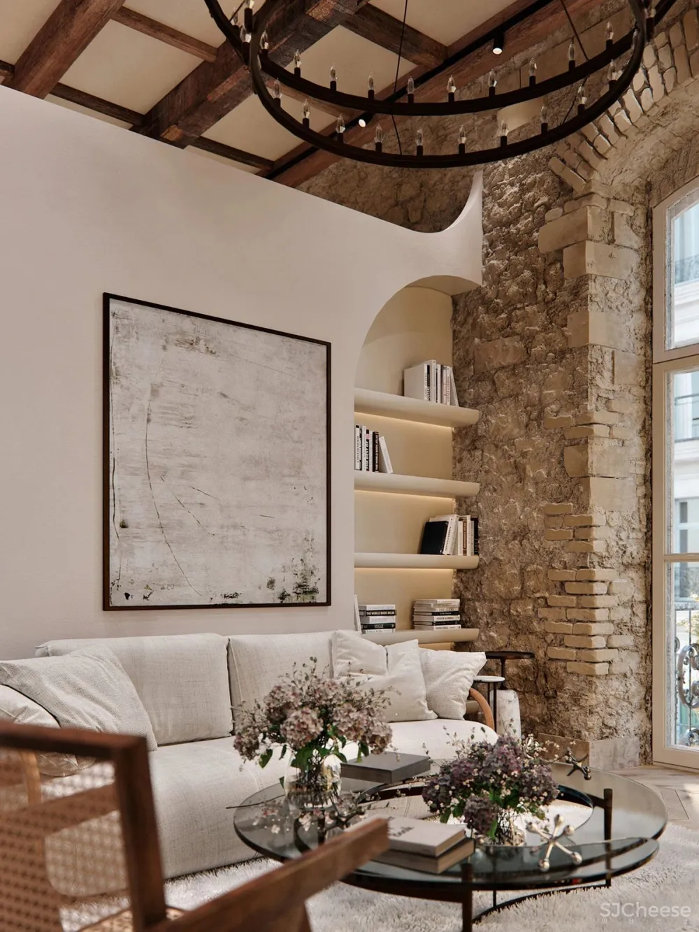 Large And Elegant Rustic Living Spaces