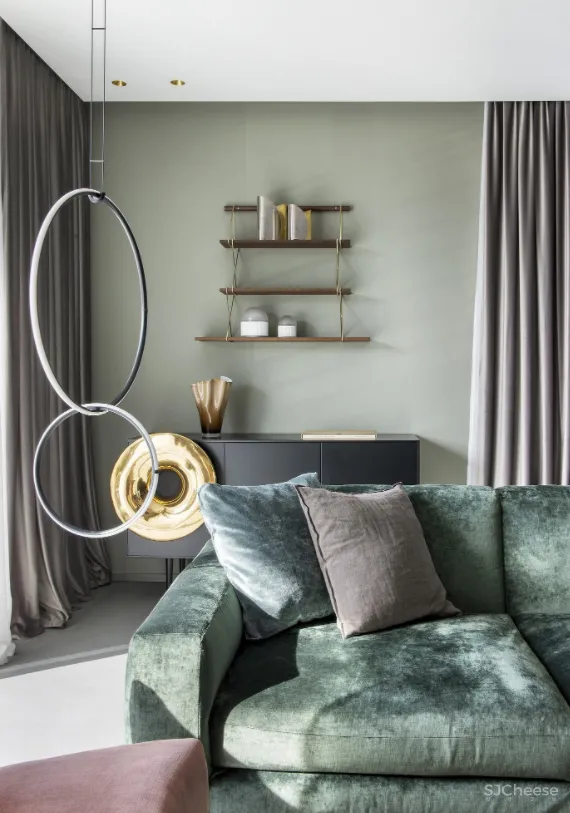 如何把高姿态的天鹅绒运用得优雅又接地气?这个家一定是个完美示范