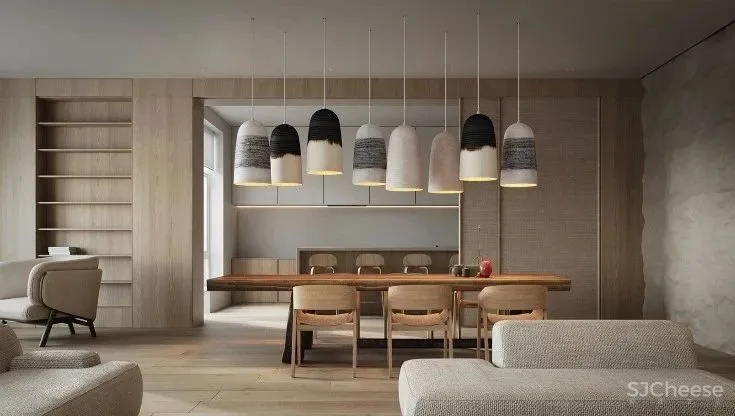 简约原木风住宅,用布艺、石材搭配出高级感!