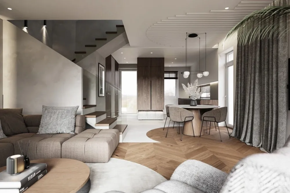 110㎡ 原木风复式, 灯光这样设计更有质感!