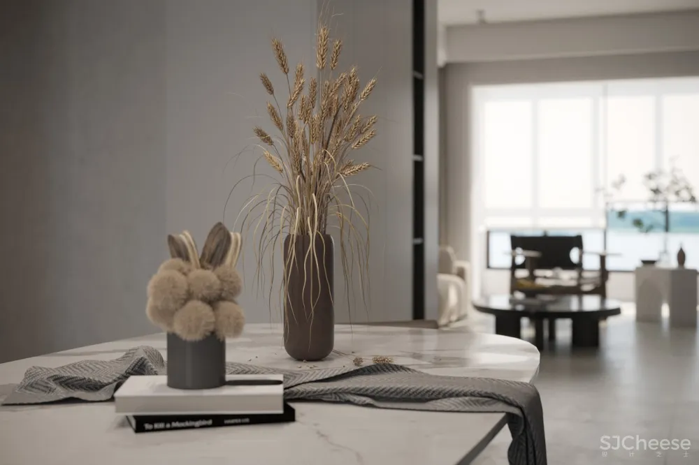 最近流行的奶油色客餐厅